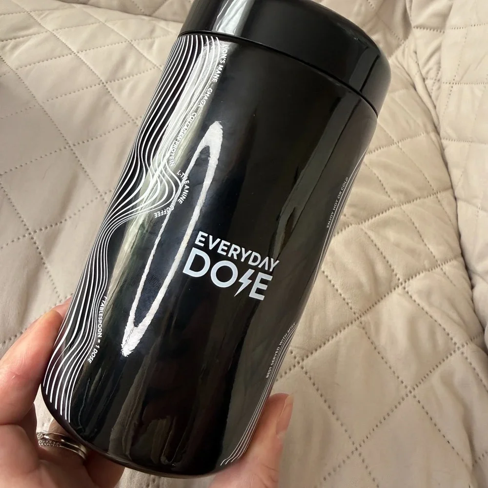 Everyday Dose Coffee Vessel Majestic Glass Jar w/ Plastic Lid Container - NIB